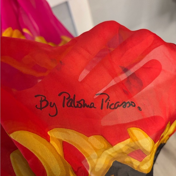 Women’s Silk Polyester XXXOOO Vibrant Colorful Scarf 68” L, 24” Wide - Picture 4 of 8